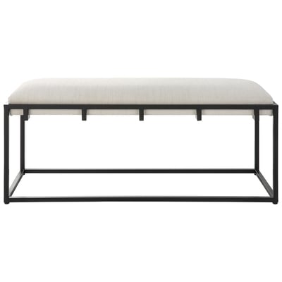 Uttermost Ottomans and Benches, Black,ebonyWhite,snow, IRON, MDF, POLYESTER, FOAM, Accent Furniture, Benches, 792977236741, 23674