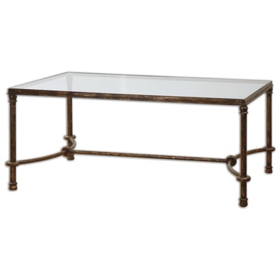 Uttermost Coffee Tables, Glass,Metal,Iron,Steel,Aluminum,Alu+ PE wicker+ glass, Complete Vanity Sets, Matthew Williams, METAL AND TEMPERED GLASS, Accent Furniture, Cocktail & Coffee Tables, 792977243336, 24333,Standard (14 - 22 in.)