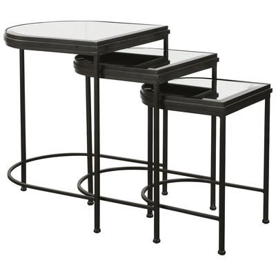 Uttermost Accent Tables, black, ebony, , Metal Tables,metal,aluminum,ironMirror Tables,MirrorAccent Tables,accentNested Tables,nesting,stacking, Accent Furniture, Accent & End Tables, 792977249659, 24965