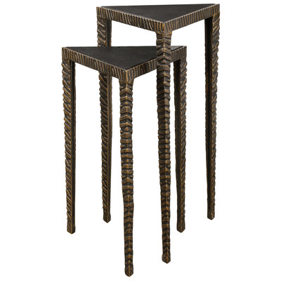 Accent Tables Uttermost Samiria Inspired By Global Design And Accent Furniture 24977 792977249772 Accent & End Tables BlackebonyGold Metal Tables metal aluminum ir 