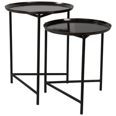Accent Tables Uttermost Burnett IRON ALUMINUM This Set Of Functional Nesting Accent Furniture 25151 792977251515 Accent & End Tables Metal Tables metal aluminum ir 