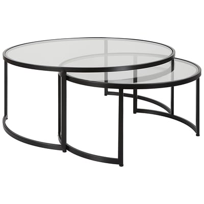 Coffee Tables Uttermost Rhea IRON TEMPERED GLASS Designed To Nest As An Oversiz Accent Furniture 25190 792977251904 Coffee Table Glass Metal Iron Steel Aluminu 