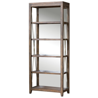 Shelves and Bookcases Uttermost Delancey JAVAWOOD WITH MDF CARB PHASE 2 Handcrafted From Select Hardwo Accent Furniture 25434 792977254349 Etageres GrayGrey Etagere 