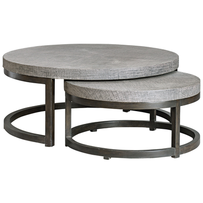Uttermost Accent Tables, BlackebonyGrayGrey, Accent Tables,accentNested Tables,nesting,stacking, JAVAWOOD WITH PARTICLE BOARD CARB PHASE 2 AND BURLAP, Accent Furniture, Accent & End Tables, 792977258828, 25882