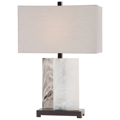 Table Lamps Uttermost Vanda Steel clear Resin fabric This Modern Silhouette Feature Lamps 26215-1 792977262153 Table Lamp Black ebonyGray GreyWhite snow Modern Modern Contemporary TA Blown Glass Crystal Cement L 