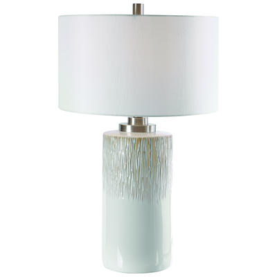Table Lamps Uttermost Georgios IRON CERAMIC LINEN This Lamp Showcases An Aged Wh Lamps 26354-1 792977263549 Georgios Cylinder Table Lamp Beige Cream beige ivory sand n TABLE Blown Glass Crystal Cement L 