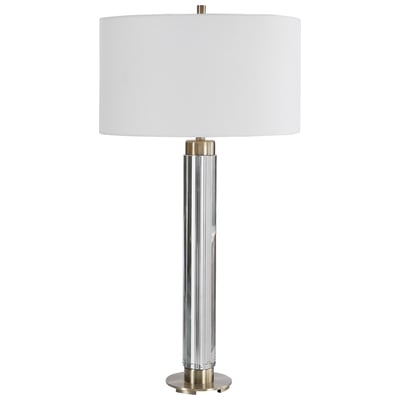 Table Lamps Uttermost Davies Steel&crystal Contemporary In Style This Cu Lamps 26361 792977263617 Davies Modern Table Lamp White snow Contemporary Modern Modern Co Blown Glass Crystal Brass Cem 