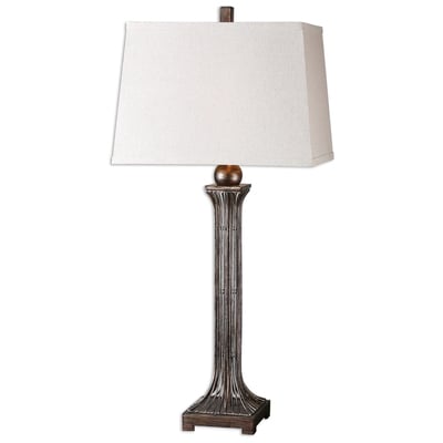 Table Lamps Uttermost Coriano METAL FABRIC Heavily Distressed Dark Bronze Lamps 26555-2 792977955680 Table Lamp Silver White snow TABLE Blown Glass Crystal Cement L 