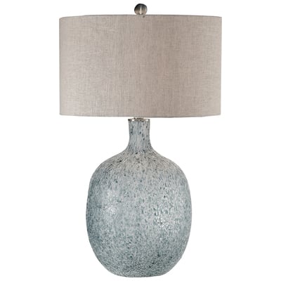 Table Lamps Uttermost Oceaonna GLASS FABRIC IRON The Finish On This Glass Base Lamps 27879-1 792977784808 Glass Table Lamp Beige Blue navy teal turquiose TABLE Blown Glass Crystal Cement L 