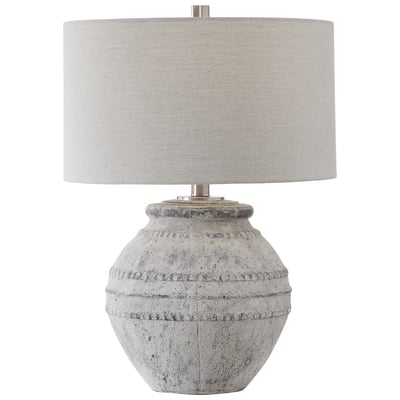 Table Lamps Uttermost Montsant Steel&Cement Ceramic Showcasing An Old-world Style Lamps 28212-1 792977282120 Montsant Stone Table Lamp Cream beige ivory sand nudeGra TABLE Blown Glass Crystal Cement L 