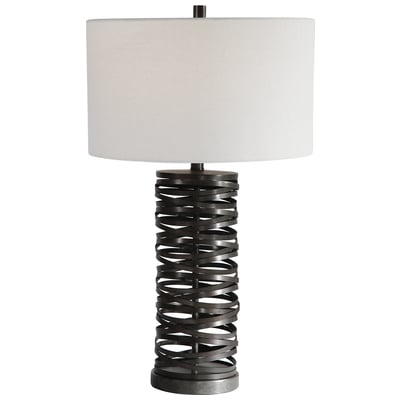Table Lamps Uttermost Alita Steel fabric Add A Touch Of Industrial Flai Lamps 28213 792977282137 Alita Rust Black Table Lamp Black ebonyWhite snow TABLE Blown Glass Crystal Cement L 