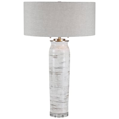 Table Lamps Uttermost Lenta Ceramic iron Crystal Inspired By The Bark Of A Birc Lamps 28275 792977282755 White Table Lamp White snow TABLE Bark Blown Glass Crystal Ceme 