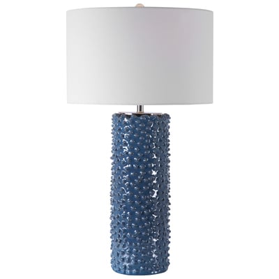 Table Lamps Uttermost Ciji Ceramics Steel Fabric Featuring A Casual Coastal Sty Lamps 28285 792977282854 Blue Table Lamp Blue navy teal turquiose indig TABLE Blown Glass Crystal Cement L 