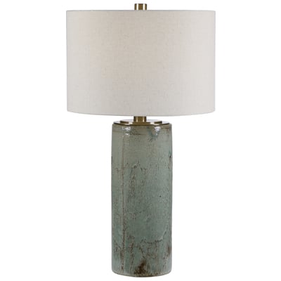 Table Lamps Uttermost Callais Ceramic & Metal Ceramic Table Lamp Finished In Lamps 28333 792977283332 Crackled Aqua Table Lamp Beige Blue navy teal turquiose TABLE Blown Glass Crystal Brass Cem 