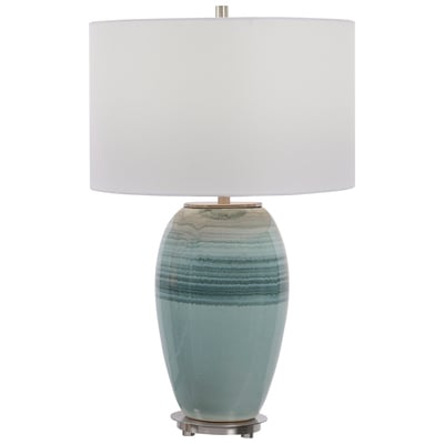 Table Lamps Uttermost Caicos Ceramic Iron This Ceramic Table Lamp Is Fin Lamps 28437-1 792977284377 Teal Table Lamp Blue navy teal turquiose indig TABLE Blown Glass Crystal Cement L 