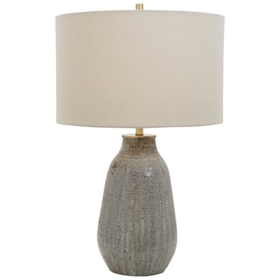 Table Lamps Uttermost Monacan STEEL CERAMIC Exhibiting A Handcrafted Look Lamps 28484-1 792977284841 Gray Textured Table Lamp Brown sableGray GreyWhite snow TABLE Blown Glass Crystal Brass Cem 