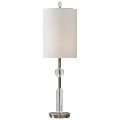 Table Lamps Uttermost Margo Steel&crystal&fabric This Elegant Piece Showcases A Lamps 29672-1 792977296721 Cut Crystal Buffet Lamp White snow Buffet Blown Glass Crystal Brass Cem 