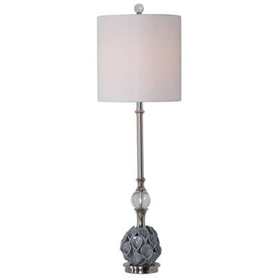 Table Lamps Uttermost Elody Steel&ceramic&crystal&fabric Add A Touch Of Whimsical Style Lamps 29674-1 792977296745 Blue Gray Table Lamp Blue navy teal turquiose indig Buffet Blown Glass Crystal Cement L 