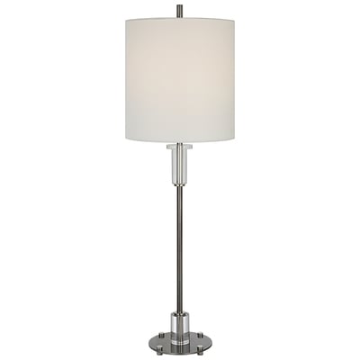 Table Lamps Uttermost Aurelia STEEL CRYSTAL FABRIC This Steel Buffet Lamp Feature Lamps 29875-1 792977298756 Steel Buffet Lamp White snow Buffet Blown Glass Crystal Cement L 