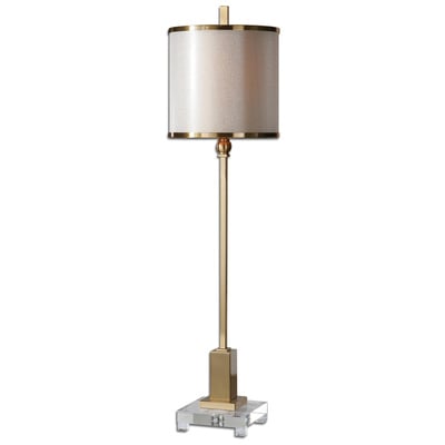 Table Lamps Uttermost Villena METAL FABRIC CRYSTAL Brushed Brass Plated Metal Acc Lamps 29940-1 792977299401 Brass Buffet Lamps Buffet Carolyn Kinder Blown Glass Crystal Brass Cem Complete Vanity Sets 