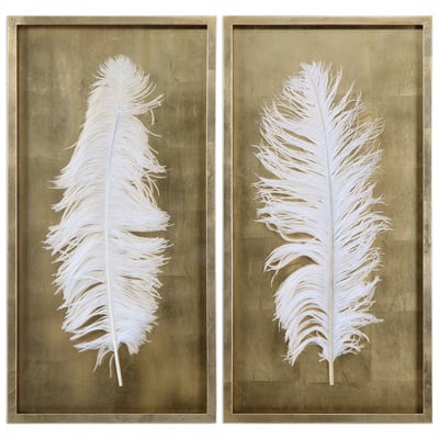 Boxes and Bookends Uttermost White Feathers PINE Authentic Lush White Feathers Alternative Wall Decor 04057 792977040577 Shadow Box / Wall Art GoldWhitesnow Bookends BookendBox BoxesShado Complete Vanity Sets 