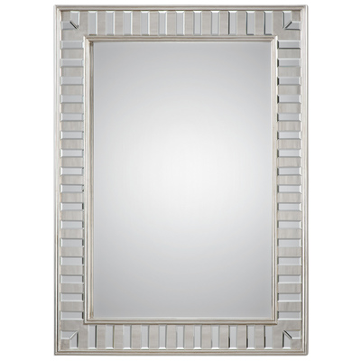 Mirrors Uttermost Lanester WOOD/MDF/MIRROR Solid Pine Frame Finished In A Mirrors 09046 792977090466 Silver Leaf Mirror Silver Complete Vanity Sets 