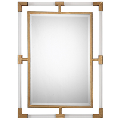 Mirrors Uttermost Balkan MIRROR ACRYLIC METAL MDF Forged Iron Frame Finished In Mirrors 09124 792977091241 Modern Gold Wall Mirror Gold Square Horizontal and Vertical Horizo Complete Vanity Sets 