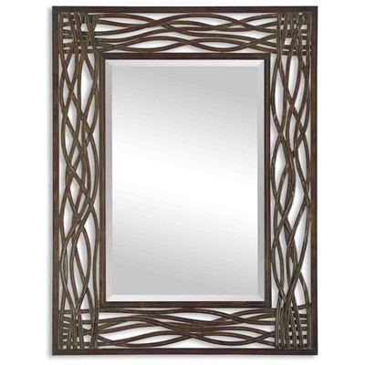 Mirrors Uttermost Dorigrass Metal Distressed Mocha Brown Forged Mirrors 13707 792977137079 Modern Rectangular Wood Mirror BlackebonyBrownsable Complete Vanity Sets 