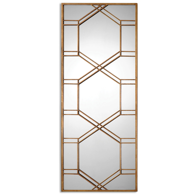 Mirrors Uttermost Kennis METAL MIRROR MDF Iron Frame Finished In A Heavi Mirrors 13922 792977139226 Gold Leaf Leaner Mirrors Gold Horizontal and Vertical Horizo Complete Vanity Sets 