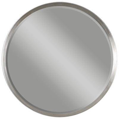 Mirrors Uttermost Serenza PU / MDF / GLASS Stepped Profile Finished In A Mirrors 14547 792977145470 Round Silver Mirrors BlackebonySilver Round Complete Vanity Sets 