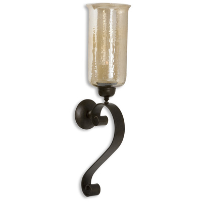 Candleholders Uttermost Joselyn Glass & Metal Antiqued Bronze Metal And Tran Alternative Wall Decor 19150 792977191507 Candle Sconces Cream beige ivory sand nude Glass Metal STEEL IRON Aluminu Antique AntiquedGlass Iron Chr Complete Vanity Sets 