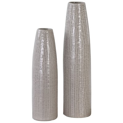 Vases-Urns-Trays-Finials Uttermost Sara CERAMIC Textured Ceramic Vases Featur Accessories 20156 792977201565 Vases Urns & Finials Brown sable Urns Vases Ceramic 20-50 Complete Vanity Sets 