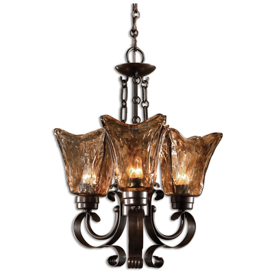 Chandelier Uttermost Vetraio Brass & Metal & Glass Oil Rubbed Bronze With Toffee Lighting Fixtures 21008 792977210086 Chandeliers 5 to 8 Light 5-light 5 light 5 Complete Vanity Sets 