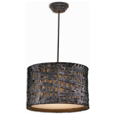 Pendant Lighting Uttermost Alita Metal & Fabric Straps Of Metal Finished In A Lighting Fixtures 21104 792977211045 Drum Pendants BlackebonySilver 1 Light 2 Light 3 Light 4 Ligh Concrete Metal Crystal Metal Aged Silver Black Metal Silver Complete Vanity Sets 