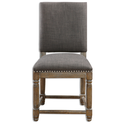 Uttermost Chairs, Gray,Grey, Accent Chairs,Accent, Complete Vanity Sets, WOOD,FABRIC,FOAM,METAL, Accent Furniture, Accent Chairs & Armchairs, 792977232156, 23215