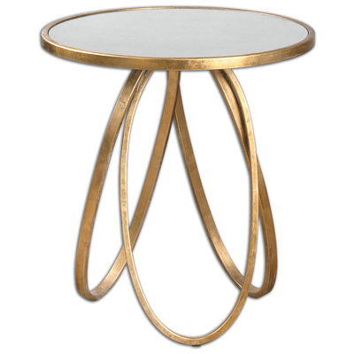 Accent Tables Uttermost Montrez MDF+METAL Graceful Loops Of Hand Forged Accent Furniture 24410 792977244104 Accent & End Tables Gold Metal Tables metal aluminum ir Complete Vanity Sets 