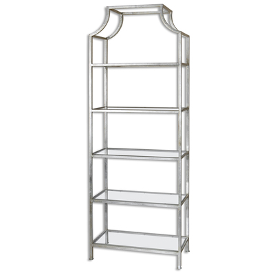 Shelves and Bookcases Uttermost Aurelie METAL GLASS Transitional In Style This Fo Accent Furniture 24514 792977245149 Etageres Silver Etagere Complete Vanity Sets 