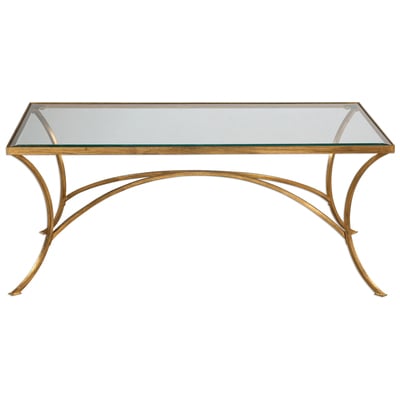 Coffee Tables Uttermost Alayna METAL AND GLASS Gracefully Arched Hand Forged Accent Furniture 24639 792977246399 Cocktail & Coffee Tables Gold Glass Metal Iron Steel Aluminu Complete Vanity Sets 