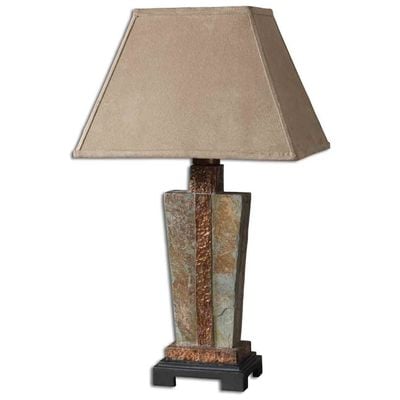 Uttermost Table Lamps, Carolyn Kinder,TABLE, Poly,Slate, Stone,Stone, Complete Vanity Sets, Carolyn Kinder, Poly & Slate & Copper, Lamps, Outdoor Table Lamps, 792977263228, 26322-1
