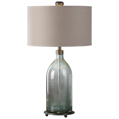 Table Lamps Uttermost Massana IRON GLASS CRYSTAL FABRIC Heavily Seeded Smokey Olive-g Lamps 27197-1 792977812723 Gray Glass Table Lamp Gray Grey Matthew Williams TABLE Blown Glass Crystal Cement L Complete Vanity Sets 