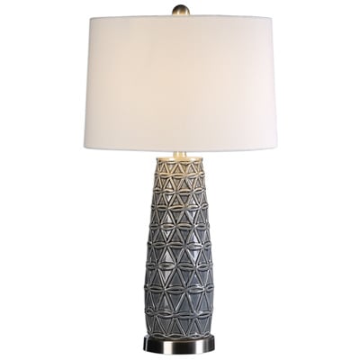 Table Lamps Uttermost Cortinada Steel&ceramic Embossed Ceramic Featuring Han Lamps 27219 792977812617 Stone Gray Lamp Gray GreyWhite snow Jim Parsons TABLE Blown Glass Crystal Cement L Complete Vanity Sets 