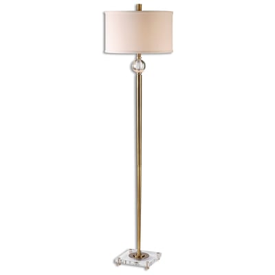 Floor Lamps Uttermost Mesita METAL CRYSTAL FABRIC Tapered Metal Base Finished In Lamps 28635-1 792977286357 Brass Floor Lamps White snow FLOOR Crystal IRON Stainless Steel S Complete Vanity Sets 