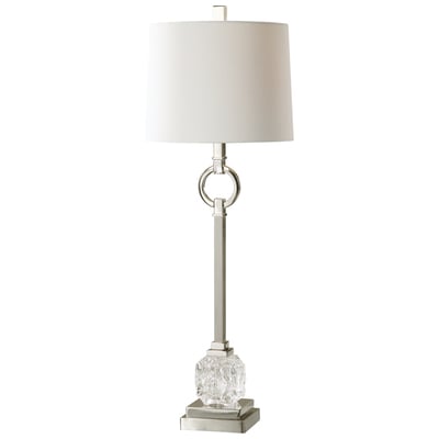 Table Lamps Uttermost Bordolano Glass Metal Fabric Polished Nickel Plated Metal A Lamps 29199-1 792977291993 Polished Nickel Buffet Lamps Cream beige ivory sand nude Buffet David Frisch TABLE Blown Glass Crystal Cement L Complete Vanity Sets 