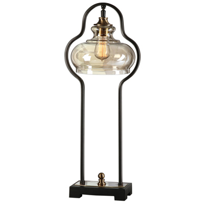 Table Lamps Uttermost Cotulla METAL RESIN AND GLASS Curvaceous Forged Iron Finishe Lamps 29259-1 792977292594 Aged Black Desk Lamp Black ebony Desk Matthew Williams TABLE Blown Glass Crystal Brass Cem Complete Vanity Sets 