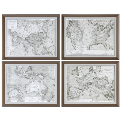 Wall Art Uttermost World Maps PLASTIC Bronze Plastic Frames With Pri 33639 792977336397 Framed Prints Maps MapPrints Print printed a Complete Vanity Sets 