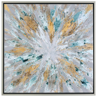 Wall Art Uttermost Exploding Star FIRWOOD FIBRE CANVAS PU Thin Silver Leaf Frame Surroun 34361 792977343616 Modern Abstract Art Silver Abstract Floral flower flowers Paintings Painting oil hand pa Complete Vanity Sets 