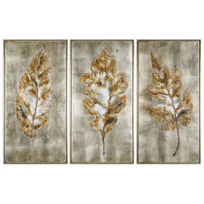 Wall Art Uttermost Champagne Leaves WOOD CANVAS ACRYLIC Burnished Champagne Finish On 35334 792977353349 Modern Art Floral flower flowers bloom bl Paintings Painting oil hand pa Complete Vanity Sets 
