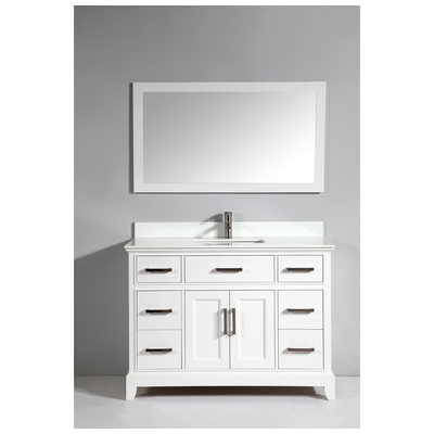 Vanity Art Bathroom Vanities, Single Sink Vanities, 40-50, With Top and Sink, White, 728028402360, VA1048W