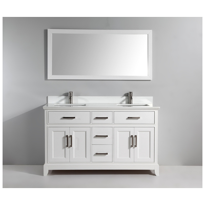 Vanity Art Bathroom Vanities, Double Sink Vanities, 50-70, White, 728028402476, VA1060DW