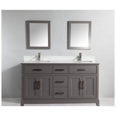Vanity Art Bathroom Vanities, Double Sink Vanities, 70-90, Gray, 728028401981, VA1072DG